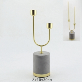 сатиновый латунный металл и бетонный держатель для свечей