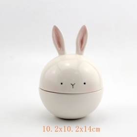 белый керамический кролик кролик ювелирные изделия коробка без бретелек