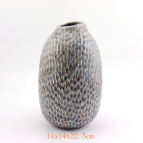 большая овальная керамическая ваза синий античный