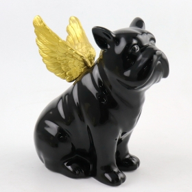 черные украшения для собак с золотыми ангельскими крыльями домашний декор