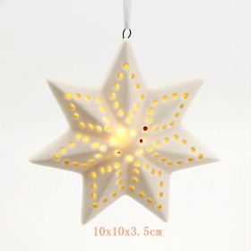 керамическая елка звезда bisquie белый светодиод