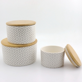чайный кофе и сахарные канистры, набор из 3 с бамбуковой крышкой